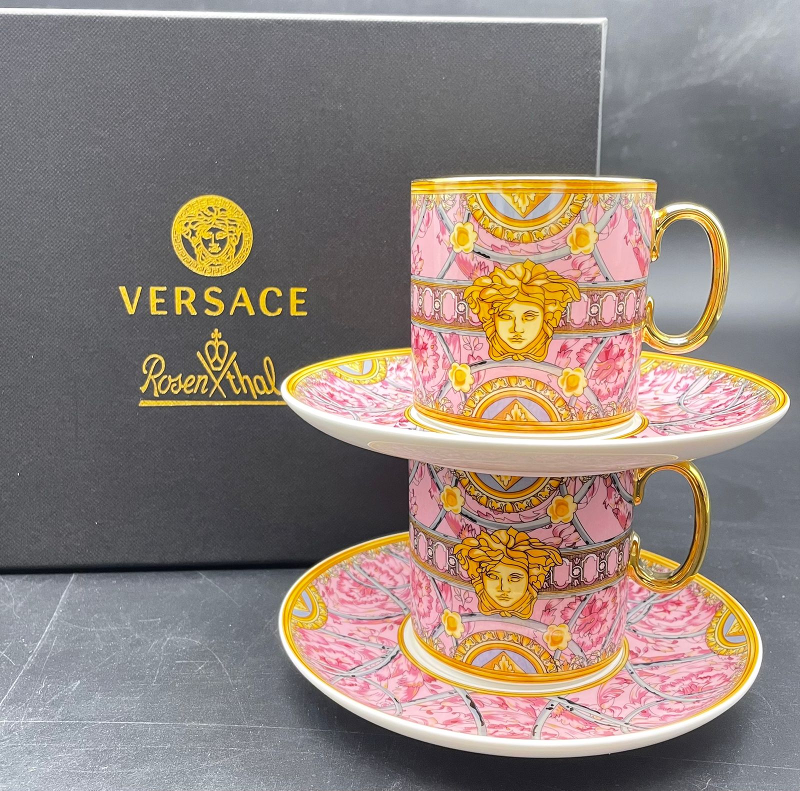 Versace Medusa pink cup set 